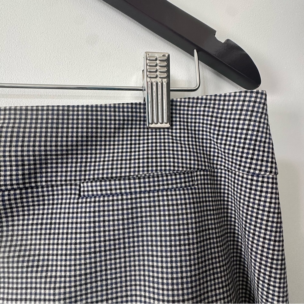 Banana Republic Plaid Blue Cream Black Pencil Suit Skirt Size 14 - Picture 4 of 11